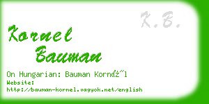 kornel bauman business card